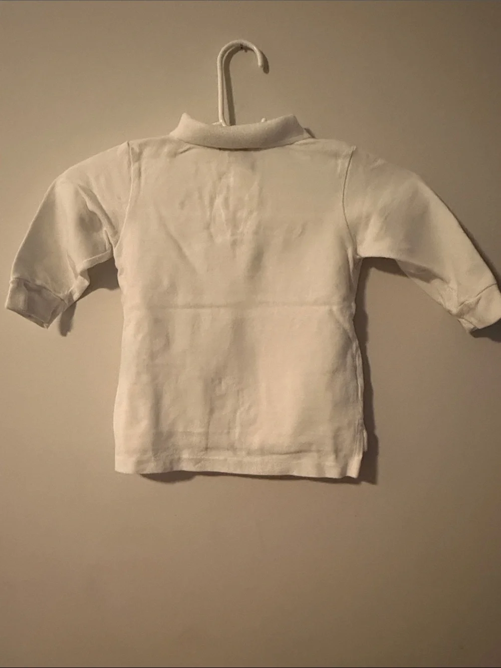 Polo by Ralph Lauren White Long Sleeve Polo with Navy Pony